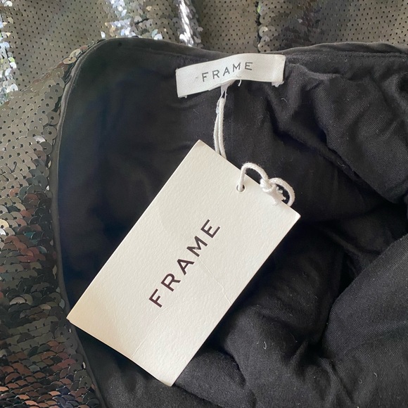 Frame Black Sequin Open Back Bodycon Mini Dress - Picture 7 of 12